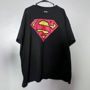 ✨Superman DC Comics Black T-Shirt Men’s 2XL Graphic Logo Tee 2014